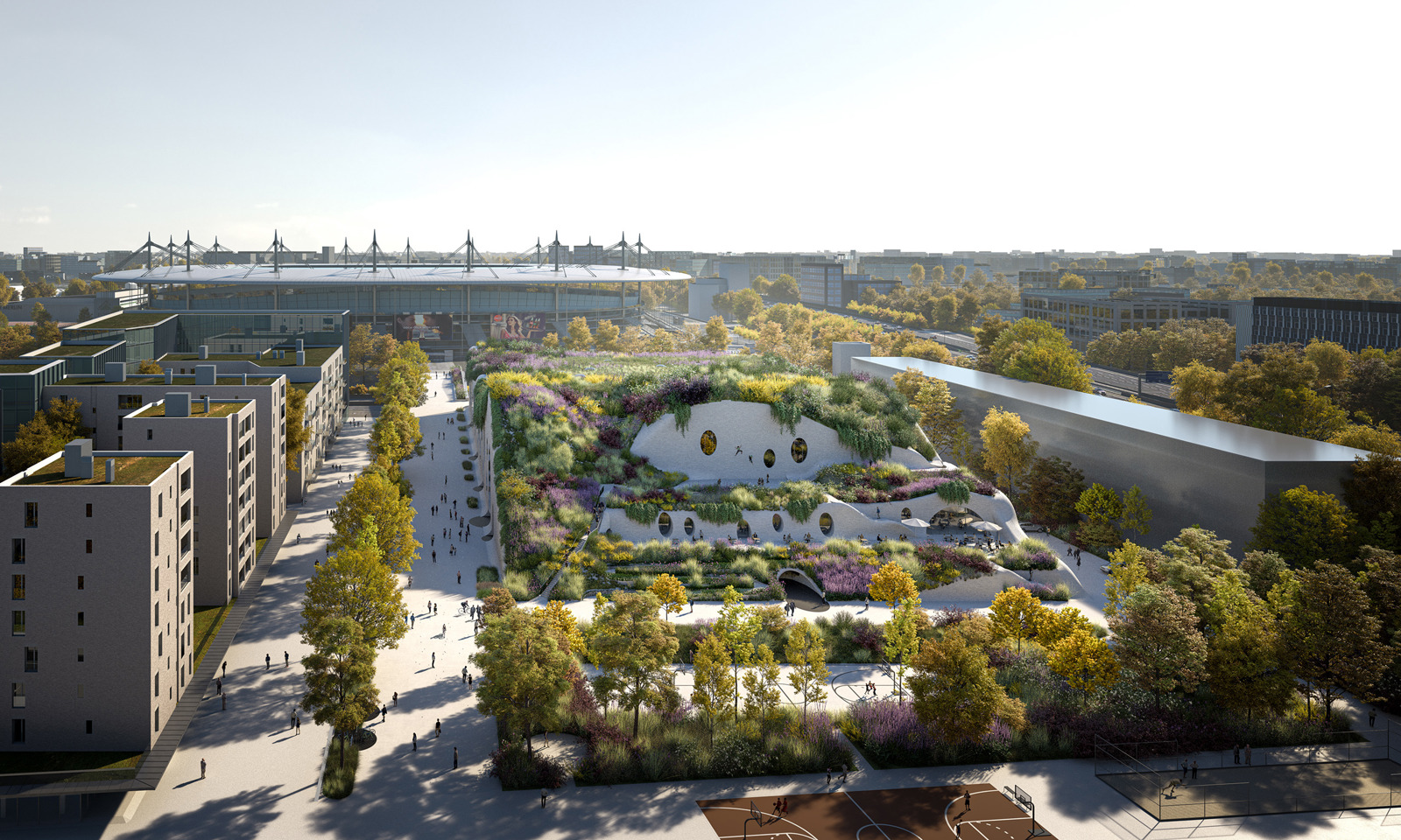 MVRDV-wedstrijdvoorstel voor het Paris Olympic Aquatic Centre
