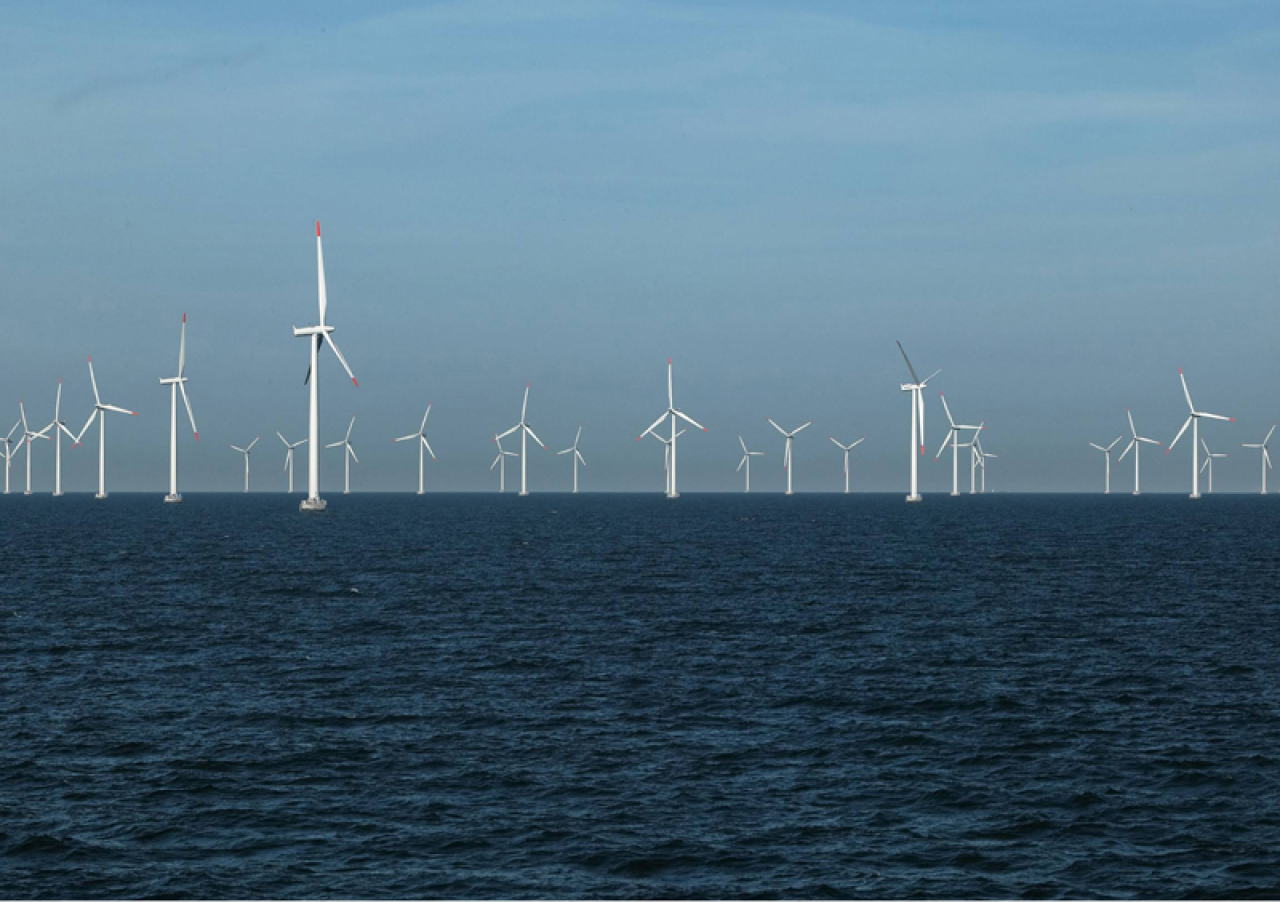 Windmills in store the ocean